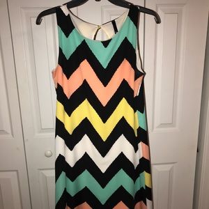 Chevron mid length dress